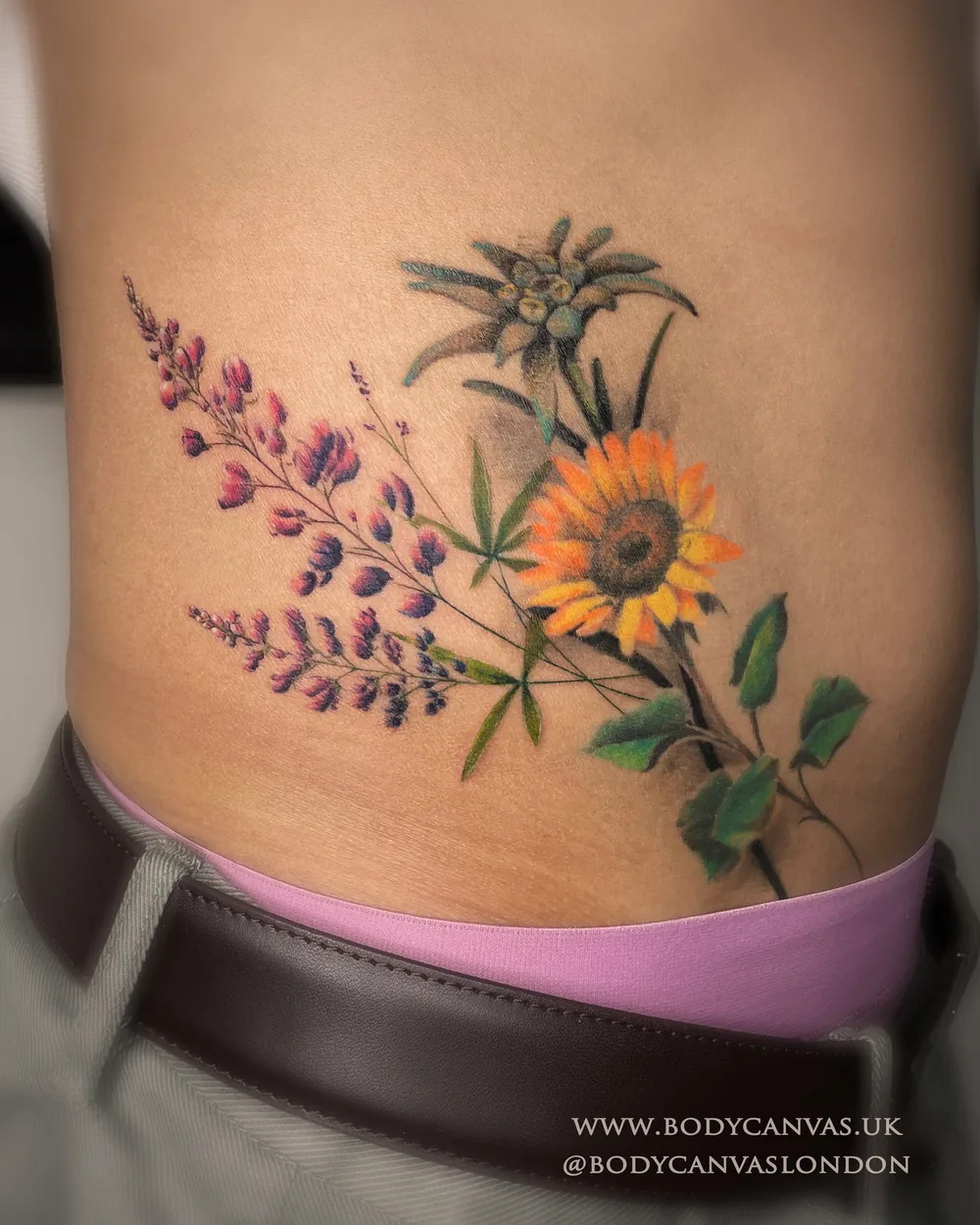 Colour flowers tattoo